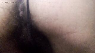 Open Soaked Bush and Bushy Ass in Pantyhose (close-up) Facesitting POV