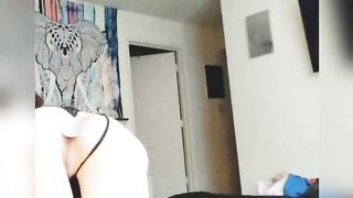 Cute teen playing with booty
