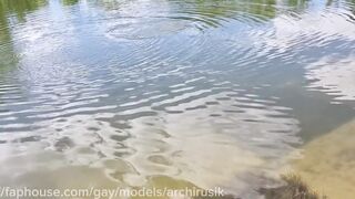 Screwed a tight, smooth ass bareback in public and filled it with hot cum! Eat the cum, doxy!
