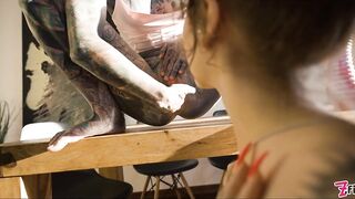 Tattoo Lesbians play with big ANAL toys - SQUIRTING on Eden Ivy - ATM, pussy licking