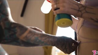 Tattoo Lesbians play with big ANAL toys - SQUIRTING on Eden Ivy - ATM, pussy licking
