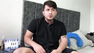 Straight stud discovers that his almost all worthy friend is homosexual and decides to experiment fucking his ass for the first time when his wife is not at home and enjoys it so much that this man leaves all his cum in her ass