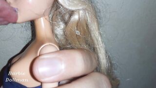 Precum in all my doll golden-haired face