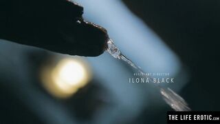 Puffy nippled milf fucking herself hard in a run down shack
