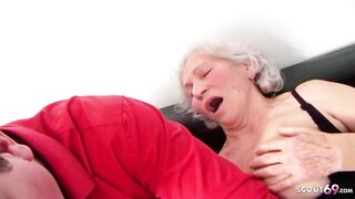 BIG BAZOOKAS GERMAN GRANNY, 81yr OLD SEDUCED TO FUCK BY GUARDIAN