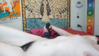 PinkMoonLust Gives Ridley BIG BAD DRAGON Handjob During the time that Warming Up Vagina Glass Sex-toy Gspot Orgasm