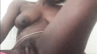 Ebony anal sextoy play