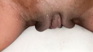 Sexy ebony soaking soaked pillow humping