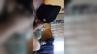 Corpulent MILF gives oral pleasure to small jock until cumshot