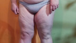 BBW MILF undresses in the basement
