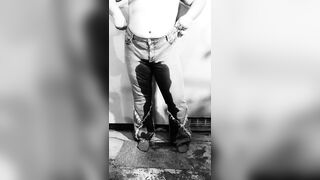 Mature BBW locked in basement pees in her jeans