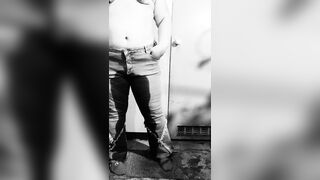 Mature BBW locked in basement pees in her jeans