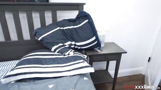 Petite Jojo Austin lets her stepbro touch and grab her tiny boobs before giving fellatio sex.The chap is licking his stepsis shaved vagina then bangs her.