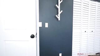 Petite Jojo Austin lets her stepbro touch and grab her tiny boobs before giving fellatio sex.The chap is licking his stepsis shaved vagina then bangs her.