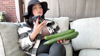 Desperate Housewife Finds Herself Aroused When She Finds 12in Cucumbers in Her Garden