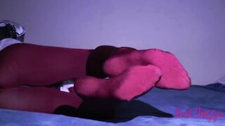 Red nylon, hot feet