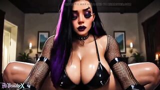 Emo Latina Bitch Banged in Haunted Mansion - Fellatio-job, Titfuck & Creampie (4K AI Generated)