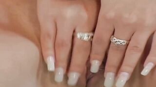Golden-haired Babe Fingers Her Oozing Twat to Explosive Orgasm
