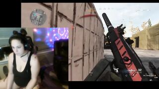 Squirting Gamer Bitch plays Warzone with randoms and touches herself.