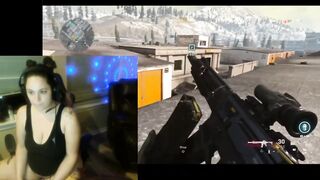 Squirting Gamer Bitch plays Warzone with randoms and touches herself.