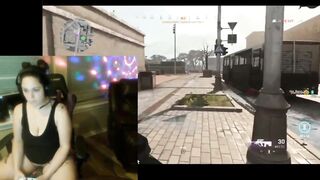 Squirting Gamer Bitch plays Warzone with randoms and touches herself.