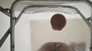 Chubby Ass Trans Gwen Tennyson Facesitting and Anal Drilled with Creampie through Clear Chair for the first Time