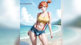 Misty Pokemon Futa Hawt Manga showing off her big boobs and rod