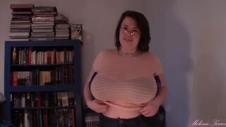 Huge boob tit drop sheer shirt