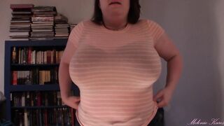 Huge boob tit drop sheer shirt