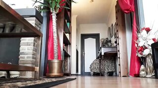 Leather miniskirt, thigh high boots...and foot worship!