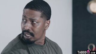 Black stepdad spanks teen stepdaughter butt for being a slut