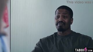 Black stepdad spanks teen stepdaughter butt for being a slut