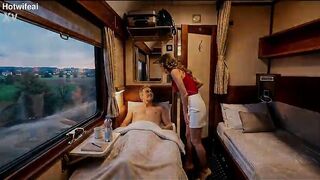 Hotwife meets a bull on a train while cuckold husband listens in ( AI Generated )
