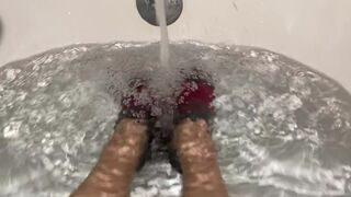 Juicy Sock Fetish in Athletic Ankle Socks
