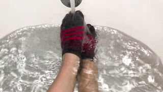 Juicy Sock Fetish in Athletic Ankle Socks