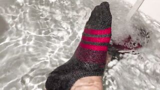 Juicy Sock Fetish in Athletic Ankle Socks