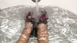 Juicy Sock Fetish in Athletic Ankle Socks