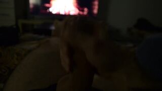 Solo xmas masturbation until massive load of cum