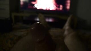 Solo xmas masturbation until massive load of cum
