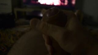 Solo xmas masturbation until massive load of cum