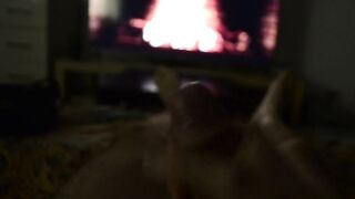 Solo xmas masturbation until massive load of cum