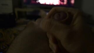 Solo xmas masturbation until massive load of cum