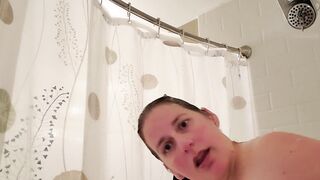 Dirty MILF likes when you watch her in the shower. Help me get clean-Stacey38G