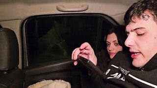 Keila sucks my jock in the car in front of her friends while we're traveling