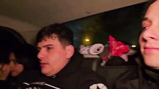 Keila sucks my jock in the car in front of her friends while we're traveling