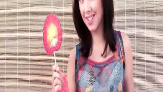 Brunette Spreads and Fingers Her Moist Pussy
