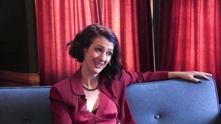 Lustful playgirl gets fingers thrust in her cunt on couch