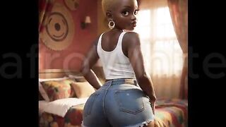 (AI Generated) - Sexy African black animated Ebony Big Ass Big Boobs Village Maiden Seduced Banged Raw By Impressive Big Jock Prince