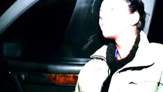 Brunette Fingers Herself Deep in Dark Car