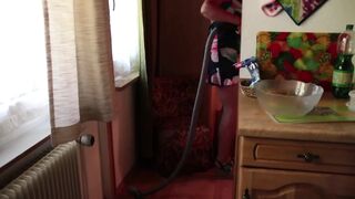 Sex with a Lascivious Cleaning Lady in the Kitchen of a Holiday Apartment.